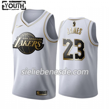Kinder NBA Los Angeles Lakers Trikot LeBron James 23 Nike 2019-2020 Weiß Golden Edition Swingman